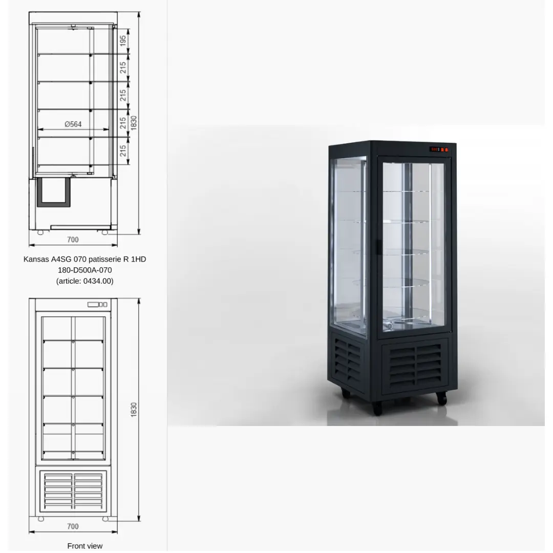 Кондитерский шкаф Kansas 1 S4 070/183 patisserie R D A
