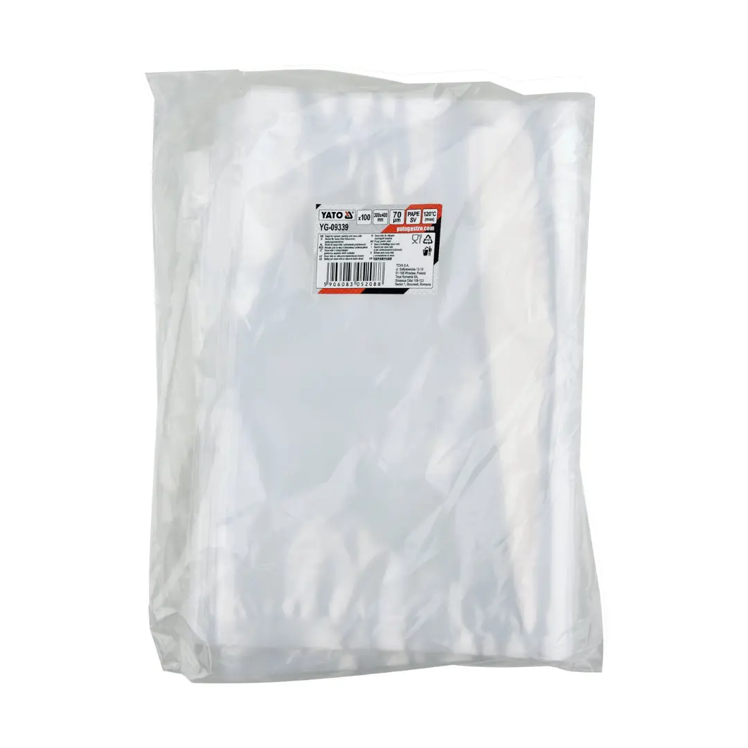 Пакеты для sous-vide и камерных вакууматоров PA/PE 300×400 мм 70 мкм 100 шт