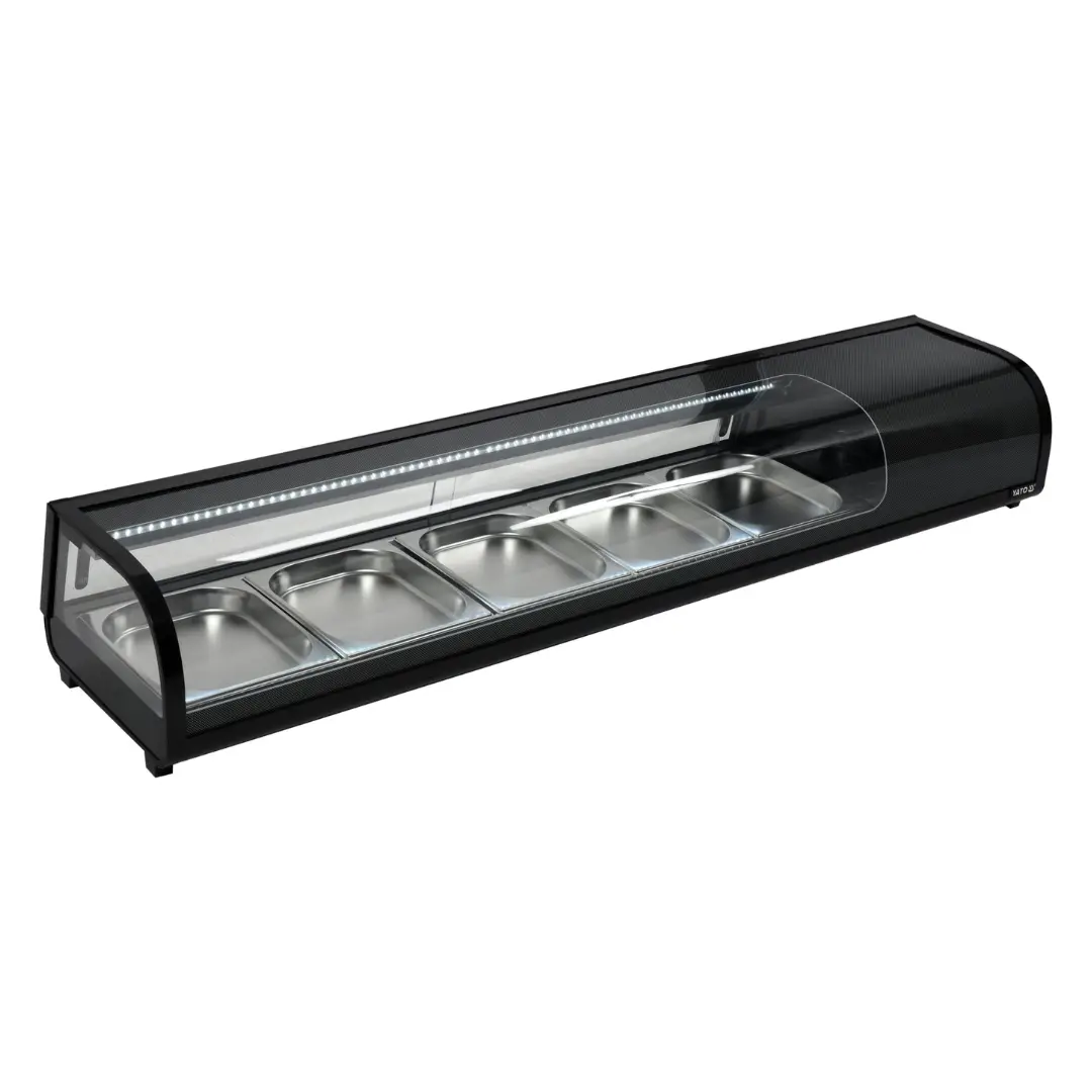 Витрина для суши 5x1/2 GN 175x39x37 черный