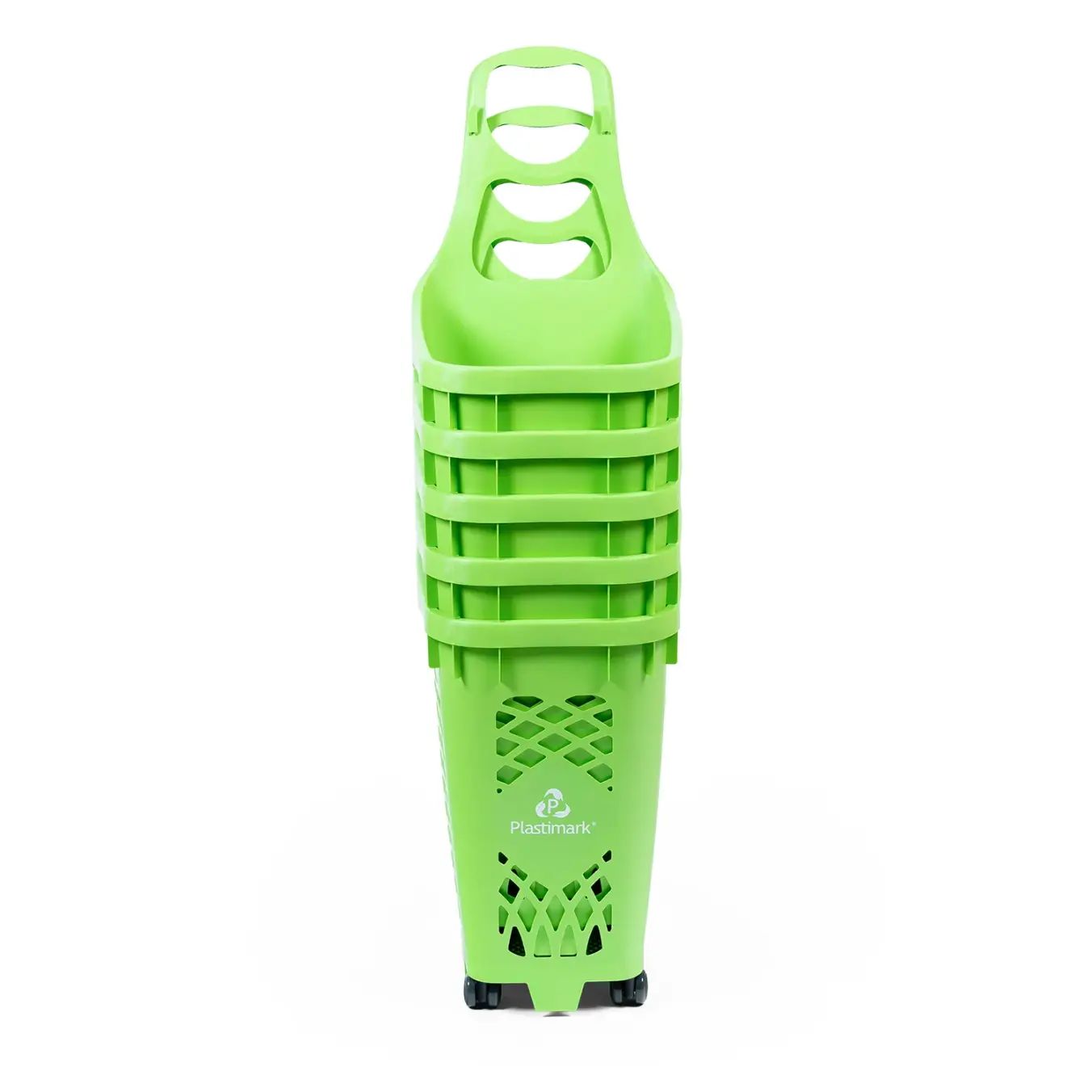 Покупательская корзина на колёсах Plastimark Slimmer 60 л — Синяя (RAL 5015)