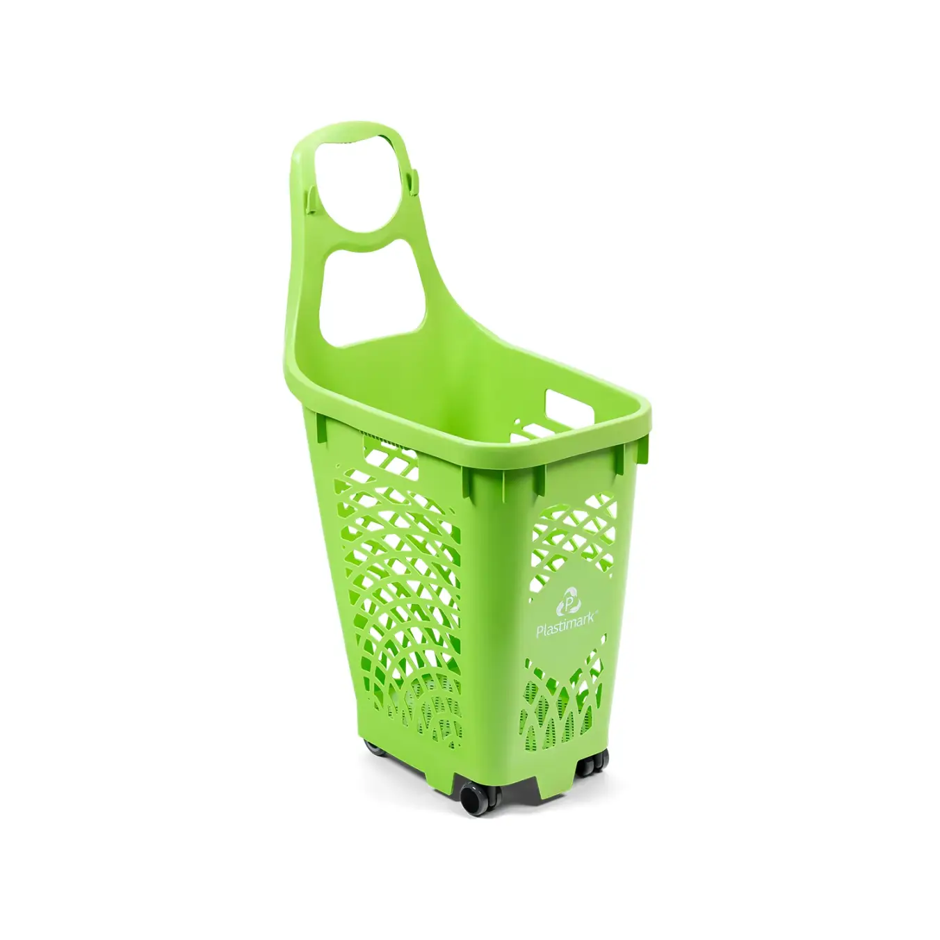 Покупательская корзина на колёсах Plastimark Slimmer 60 л — Синяя (RAL 5015)
