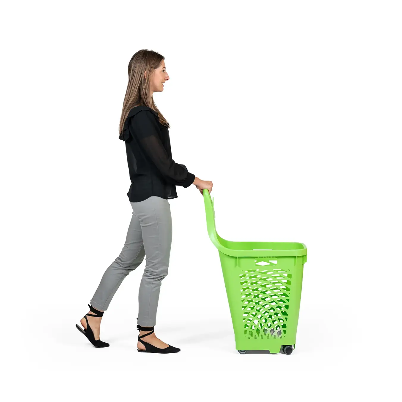 Покупательская корзина на колёсах Plastimark Slimmer 60 л — Синяя (RAL 5015)