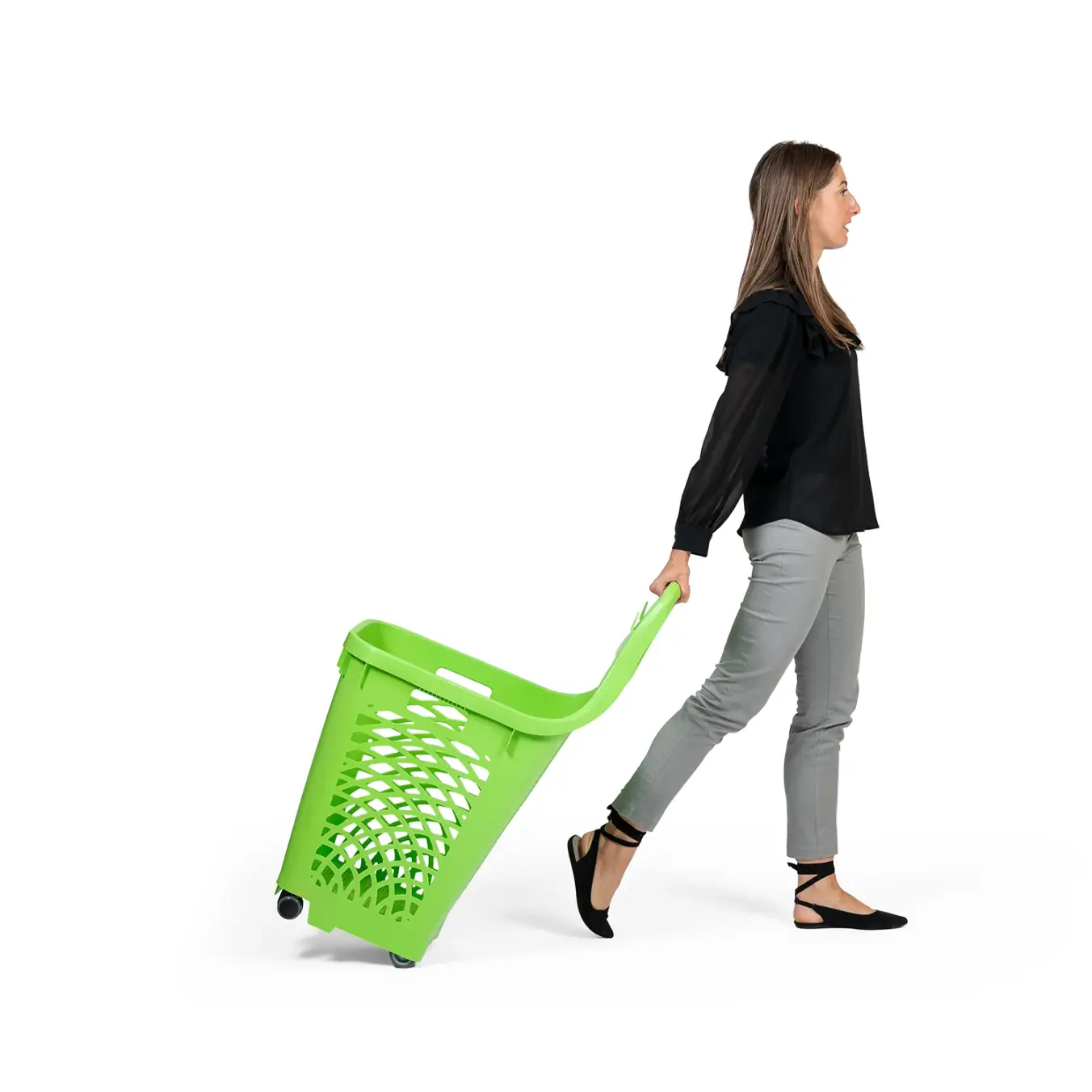 Покупательская корзина на колёсах Plastimark Slimmer 60 л — Синяя (RAL 5015)