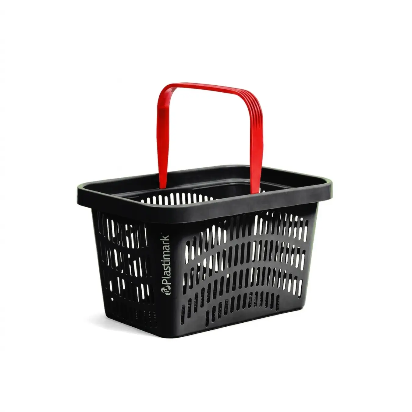 Plastimark Onda 28L black basket with red handle