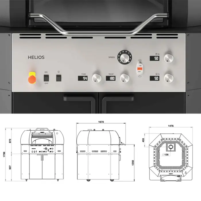Электрическая вращающаяся печь для пиццы Helios 530 OEM