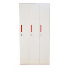 Dulap metalic pentru haine cu 3 uși, alb-gri 900x500x1850 mm